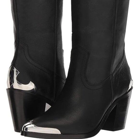 Faye Metal Plate Pull On Western Boot in Black - Picture 5 of 5